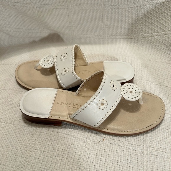 Apostrophe White and Tan Sandals with Classic Design - Picture 5 of 6